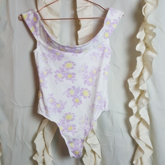 NWT Free People So Much off the Shoulder Bodysuit XS Floral - Picture 2 of 8